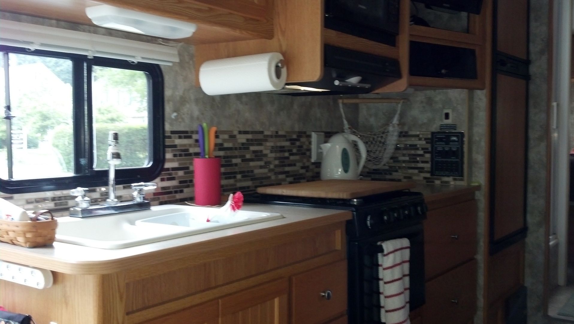 Adventures with the Winnebago Decor Smart Tiles Galley Backsplash